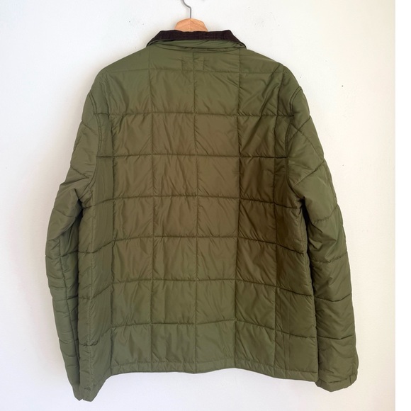 Lands’ End Quilted Insulated Barn Coat Jacket in Olive Green Corduroy Collar - Picture 5 of 7